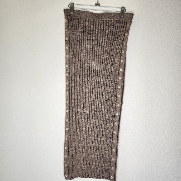Jonathan Simkhai Ashton Rib Knit Button Detail Midi Skirt L - Picture 2 of 5